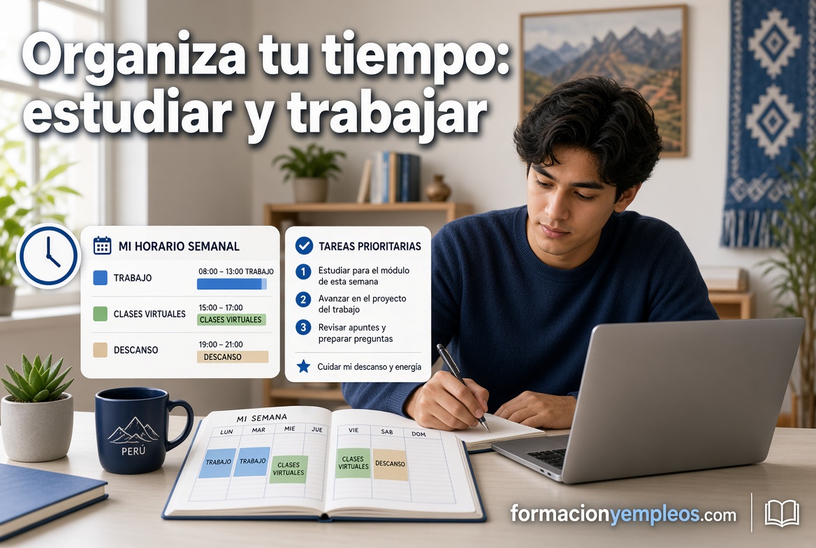 Cómo organizar tu tiempo para estudiar virtualmente mientras trabajas en Perú