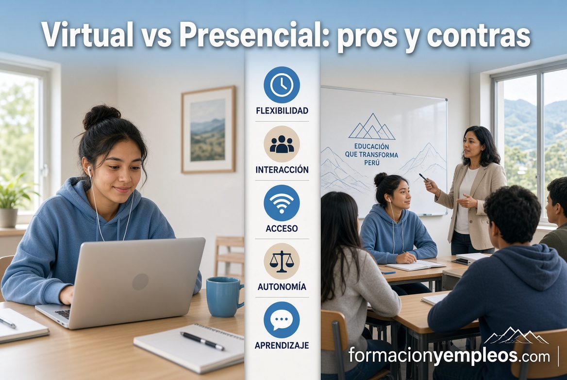 Ventajas y desventajas de estudiar una carrera virtual en Perú frente a la modalidad presencial